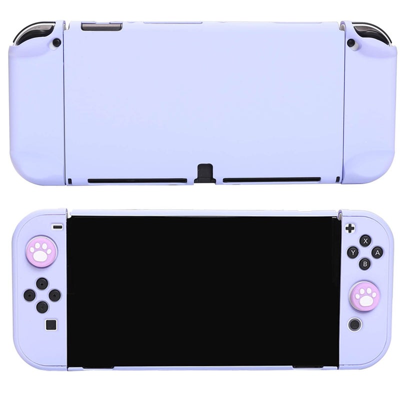 COMCOOL Dockable Case for Nintendo Switch Oled - [9 FT Military Grade Drop Protection] [with Tempered Glass Screen Protector and Thumb Grips] Cute Protective Cover for Nintendo Switch Oled - Purple - Image 5